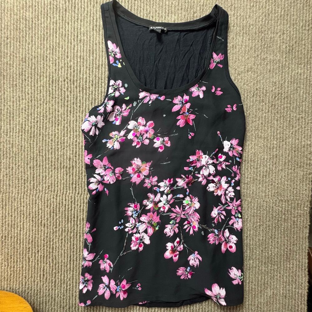 2000’s Express Floral Sequined Tank Size XS